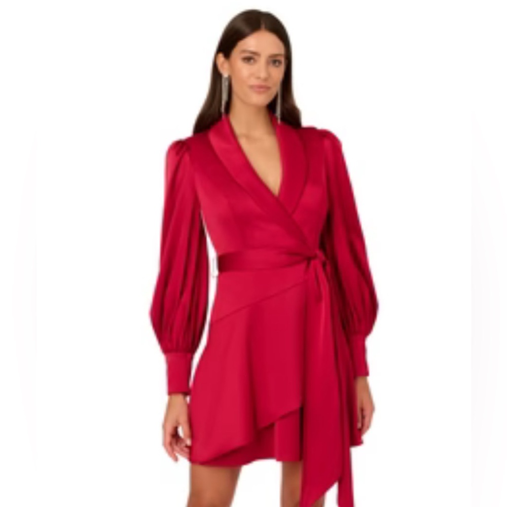Elegant Red Wrap Dress
